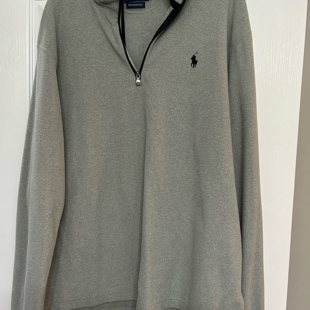 Ralph Lauren Light Gray Zip-Up Sweater